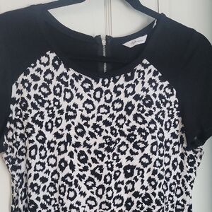 Adrienne Vittadini Monochrome Animal Print Blouse